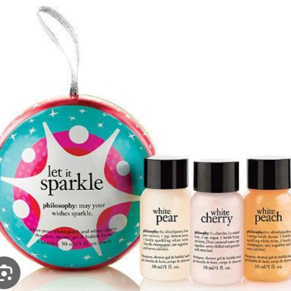 Philosophy Let It Sparkle 3 Piece Bath & Body Ornament Set Brand New Lot of 2